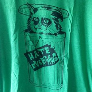 Green Grumpy Cat the Grouch Hate Everything Shirt